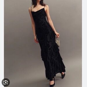 NWT Reformation Ziggy black maxi dress velvet rose